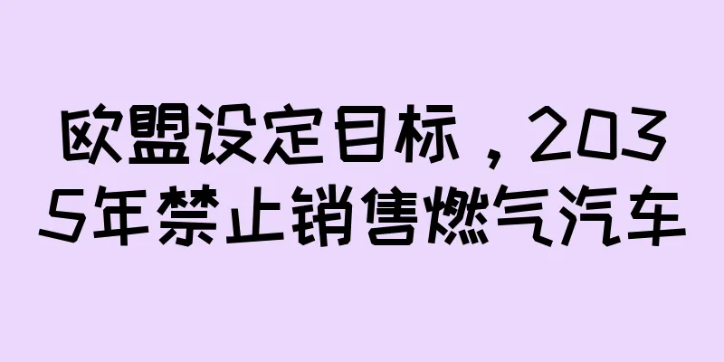 欧盟设定目标，2035年禁止销售燃气汽车