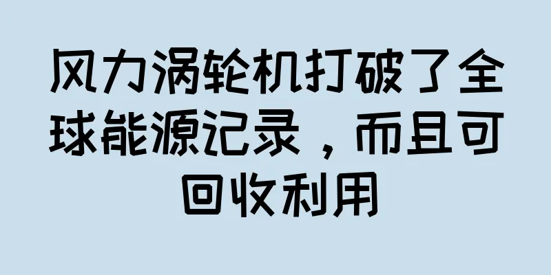 风力涡轮机打破了全球能源记录，而且可回收利用