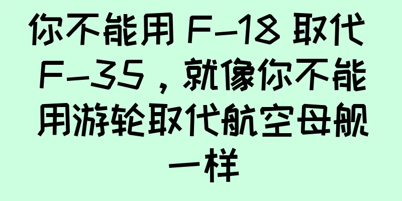 你不能用 F-18 取代 F-35，就像你不能用游轮取代航空母舰一样
