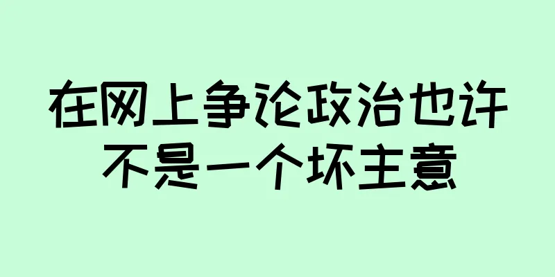 在网上争论政治也许不是一个坏主意