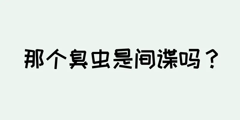 那个臭虫是间谍吗？