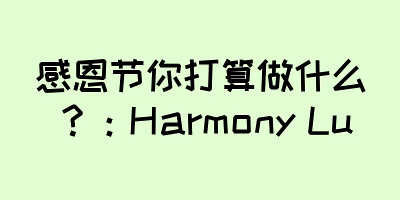 感恩节你打算做什么？：Harmony Lu
