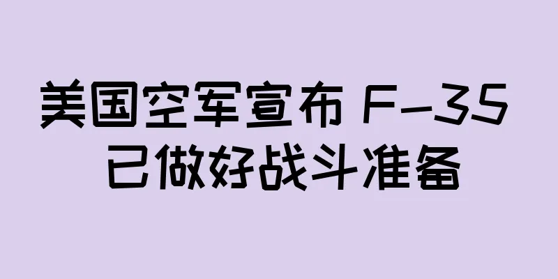 美国空军宣布 F-35 已做好战斗准备