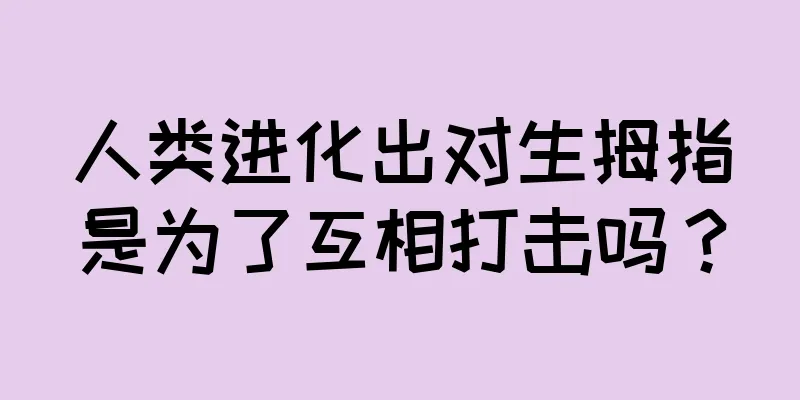 人类进化出对生拇指是为了互相打击吗？