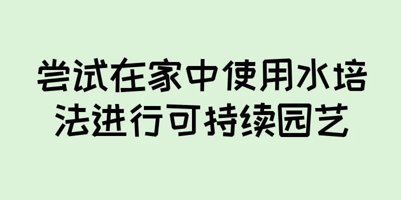 尝试在家中使用水培法进行可持续园艺