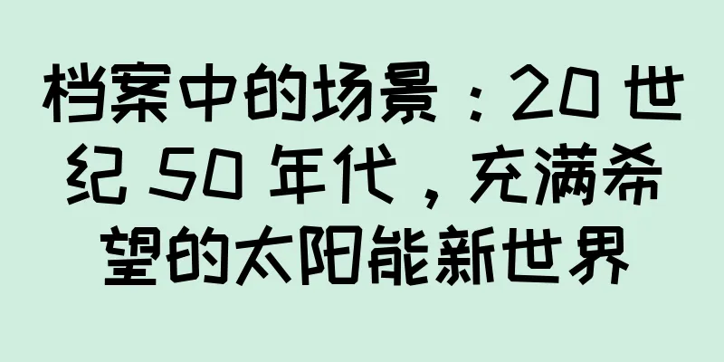 档案中的场景：20 世纪 50 年代，充满希望的太阳能新世界