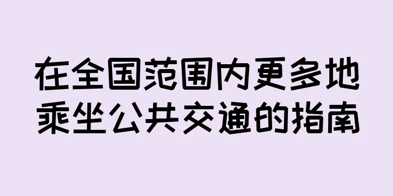 在全国范围内更多地乘坐公共交通的指南