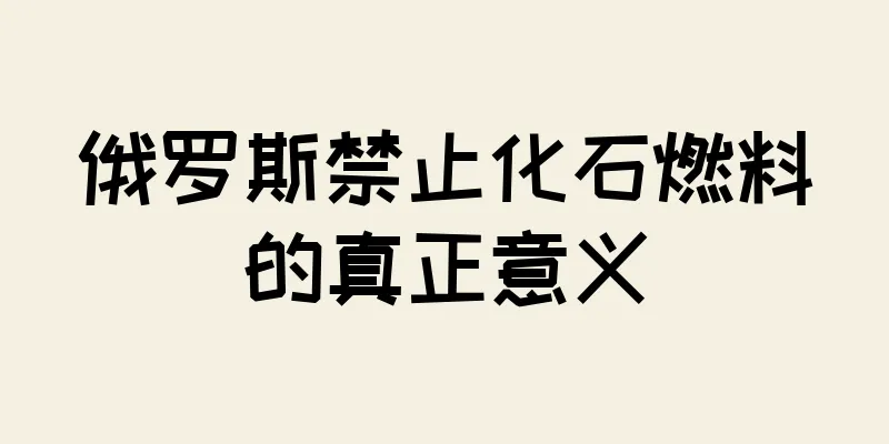 俄罗斯禁止化石燃料的真正意义