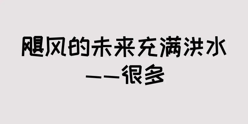 飓风的未来充满洪水——很多