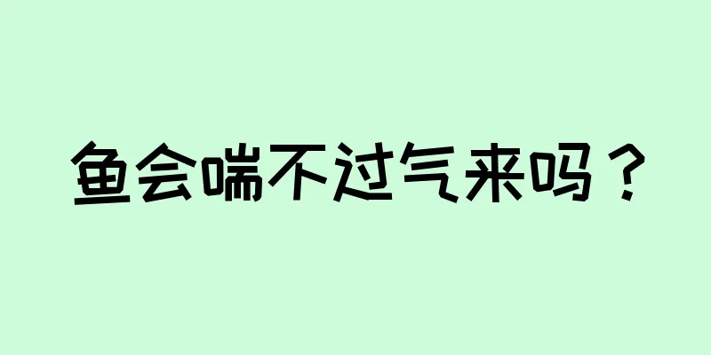 鱼会喘不过气来吗？