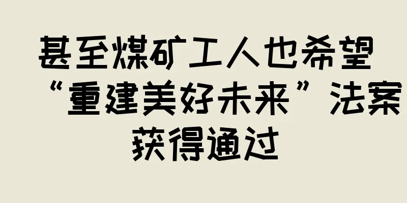甚至煤矿工人也希望“重建美好未来”法案获得通过