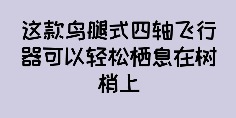 这款鸟腿式四轴飞行器可以轻松栖息在树梢上