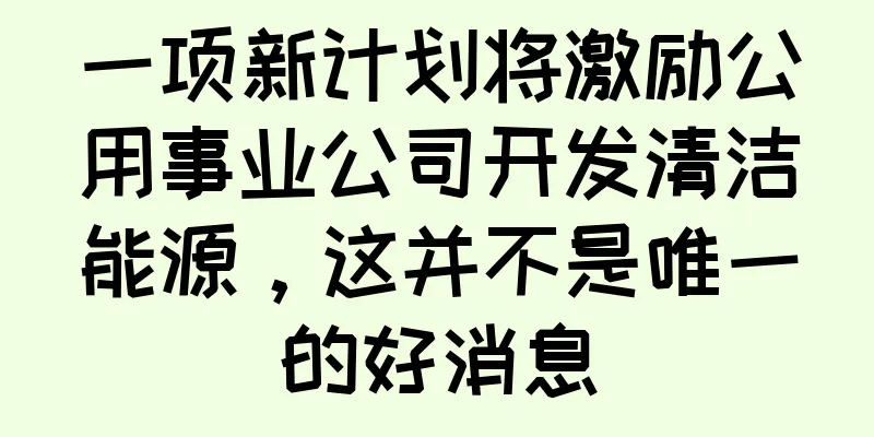 一项新计划将激励公用事业公司开发清洁能源，这并不是唯一的好消息