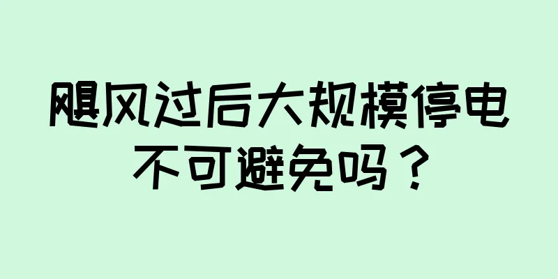 飓风过后大规模停电不可避免吗？