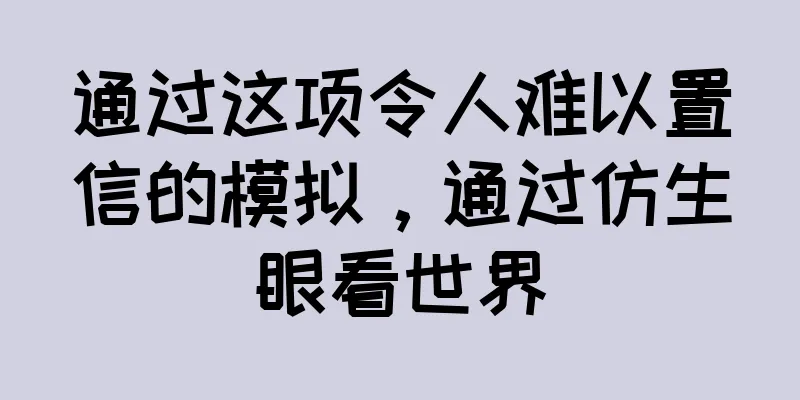 通过这项令人难以置信的模拟，通过仿生眼看世界