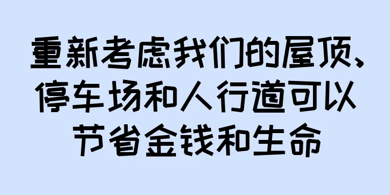 重新考虑我们的屋顶、停车场和人行道可以节省金钱和生命