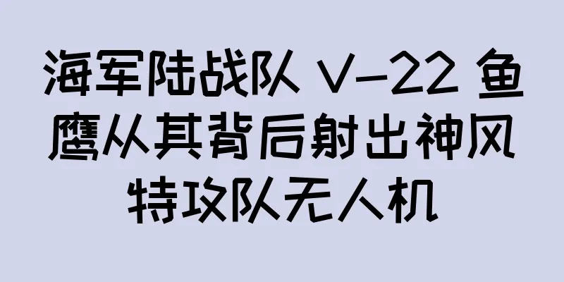 海军陆战队 V-22 鱼鹰从其背后射出神风特攻队无人机