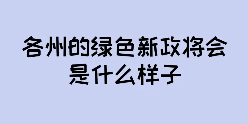 各州的绿色新政将会是什么样子