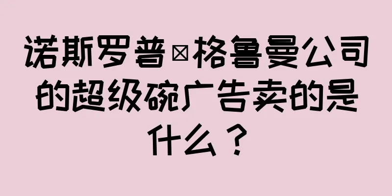 诺斯罗普·格鲁曼公司的超级碗广告卖的是什么？