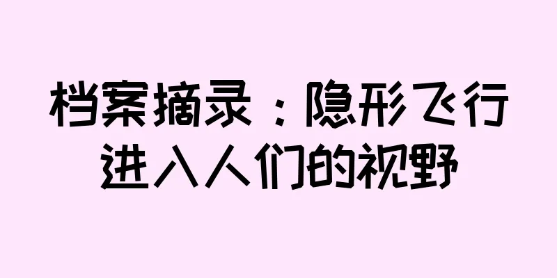 档案摘录：隐形飞行进入人们的视野