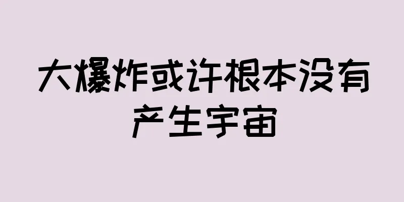 大爆炸或许根本没有产生宇宙