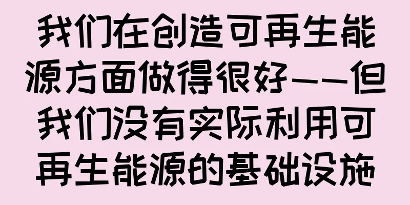 我们在创造可再生能源方面做得很好——但我们没有实际利用可再生能源的基础设施