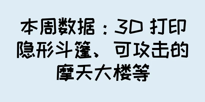本周数据：3D 打印隐形斗篷、可攻击的摩天大楼等