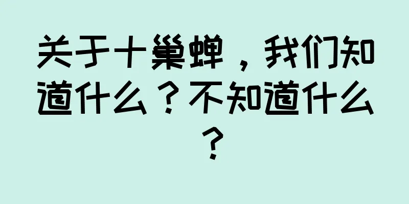 关于十巢蝉，我们知道什么？不知道什么？