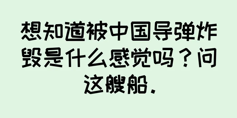 想知道被中国导弹炸毁是什么感觉吗？问这艘船。