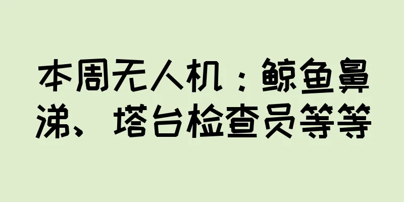 本周无人机：鲸鱼鼻涕、塔台检查员等等