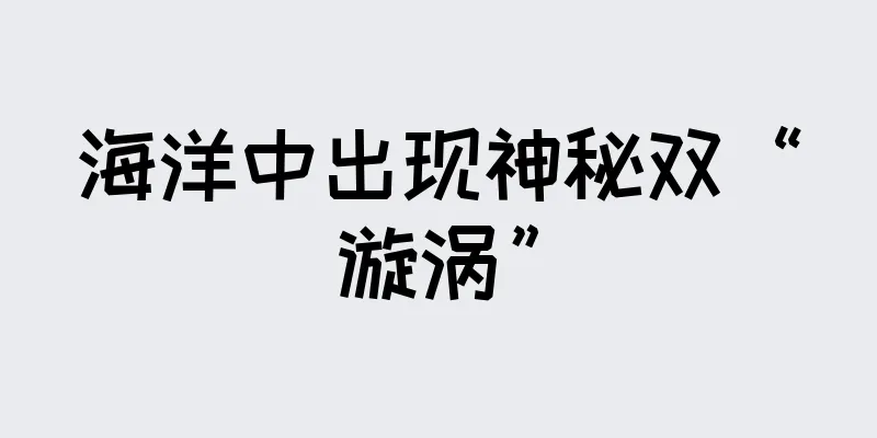 海洋中出现神秘双“漩涡”