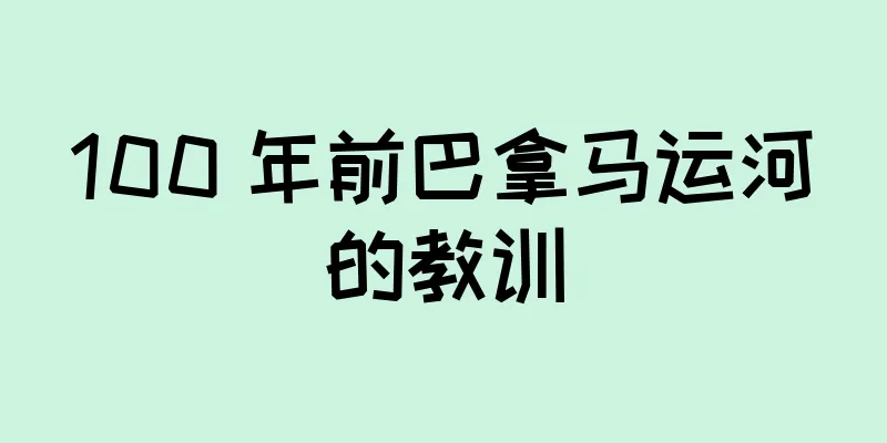 100 年前巴拿马运河的教训