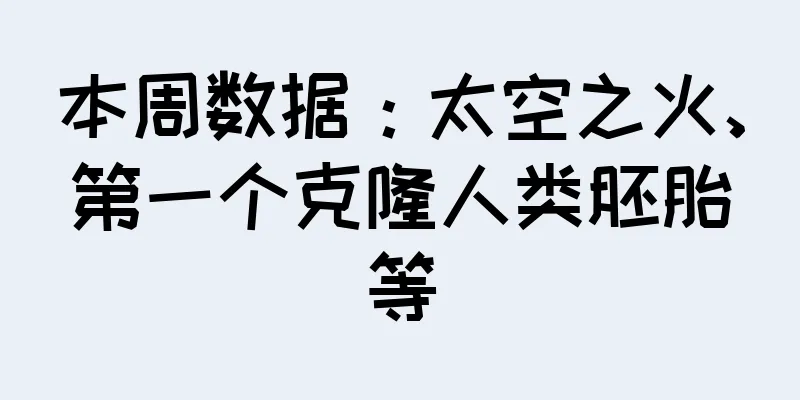 本周数据：太空之火、第一个克隆人类胚胎等