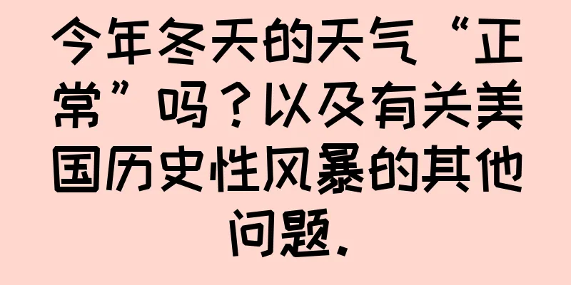 今年冬天的天气“正常”吗？以及有关美国历史性风暴的其他问题。