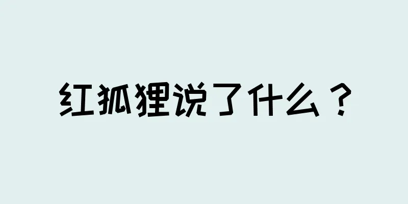红狐狸说了什么？