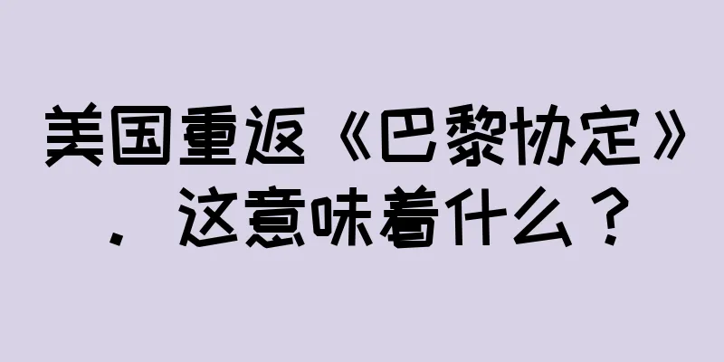 美国重返《巴黎协定》。这意味着什么？