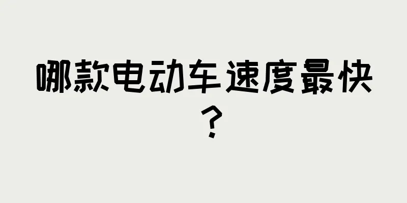 哪款电动车速度最快？