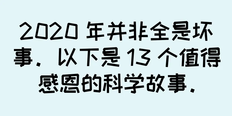 2020 年并非全是坏事。以下是 13 个值得感恩的科学故事。
