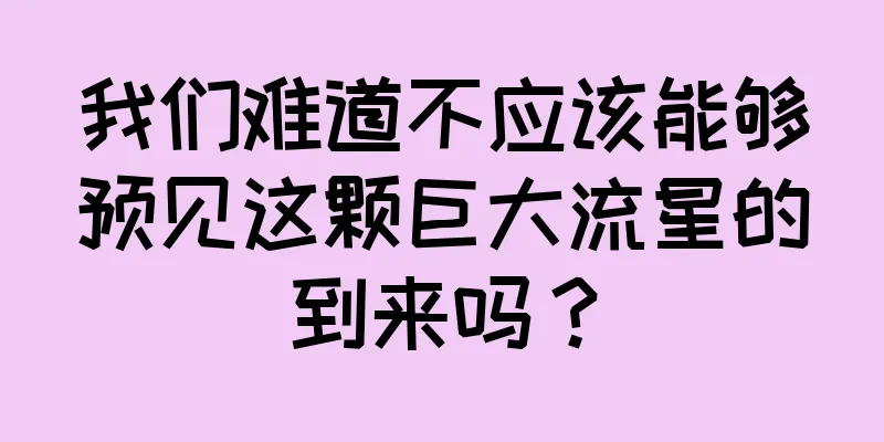 我们难道不应该能够预见这颗巨大流星的到来吗？