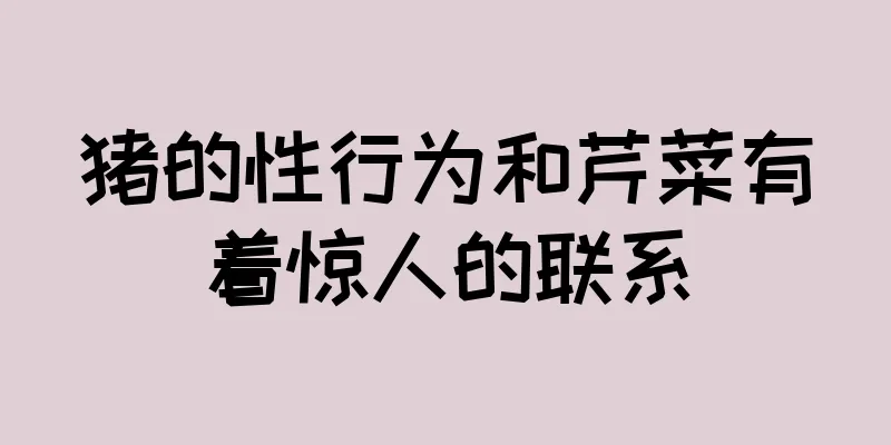 猪的性行为和芹菜有着惊人的联系