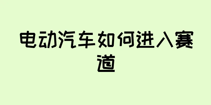 电动汽车如何进入赛道