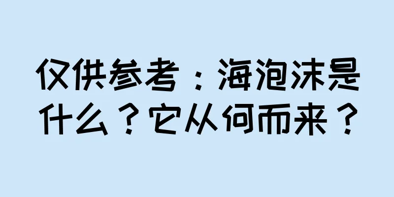 仅供参考：海泡沫是什么？它从何而来？