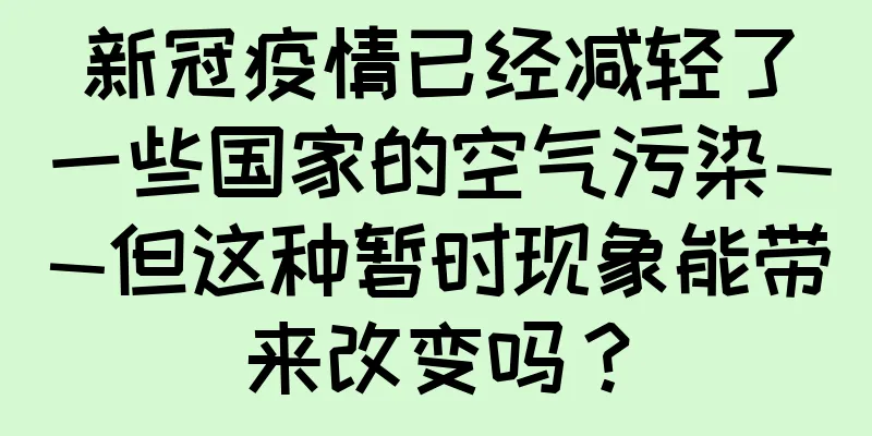 新冠疫情已经减轻了一些国家的空气污染——但这种暂时现象能带来改变吗？