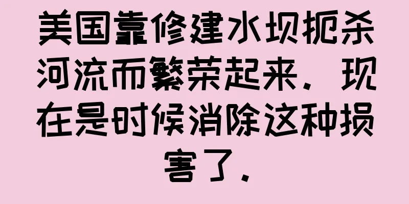 美国靠修建水坝扼杀河流而繁荣起来。现在是时候消除这种损害了。