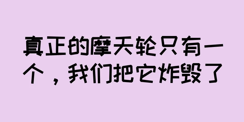 真正的摩天轮只有一个，我们把它炸毁了