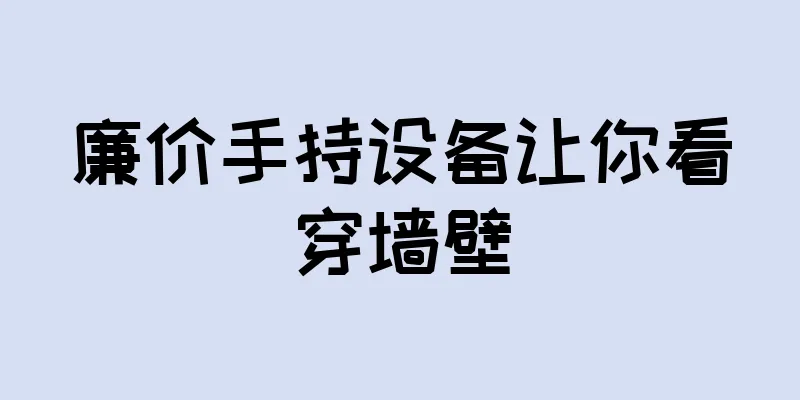 廉价手持设备让你看穿墙壁