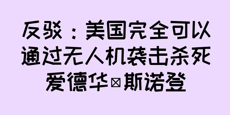 反驳：美国完全可以通过无人机袭击杀死爱德华·斯诺登