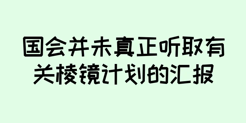 国会并未真正听取有关棱镜计划的汇报