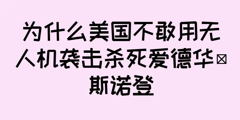 为什么美国不敢用无人机袭击杀死爱德华·斯诺登