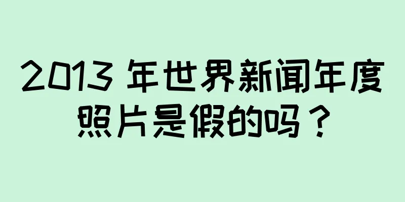 2013 年世界新闻年度照片是假的吗？